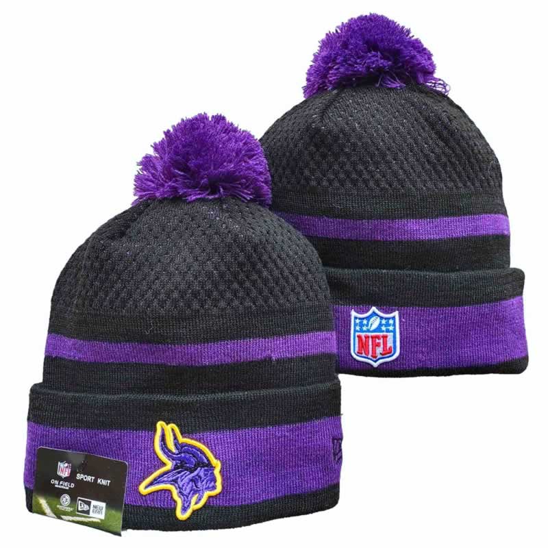 Vikings Team Logo Black and Purple Pom Cuffed Knit Hat YD,We sell and wholesale Vikings Team Logo Black and Purple Pom Cuffed Knit Hat YD on line form chian!